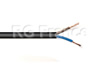 Câble électrique 2x0.50mm² souple méplat H03VVH2F pour luminaires domestiques, noir en 25 mètres